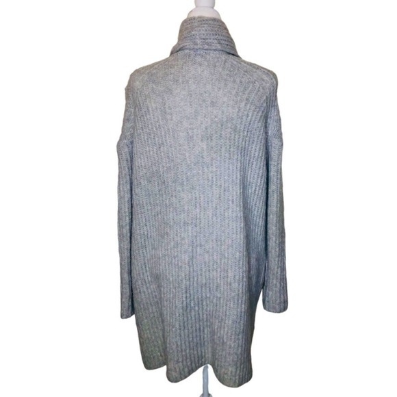 J. Crew Open Front Cardigan Midi Shawl Ribbed Wool Blend Gray Loose Boxy Fit XXS - Picture 4 of 15